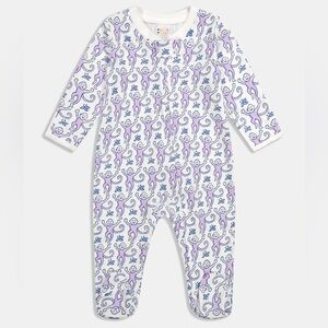 Roller Rabbit Infant Monkey Zipper Footie in Lavender